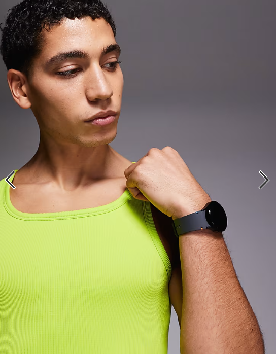 4505 square neck slim fit seamless rib training vest in acid green.