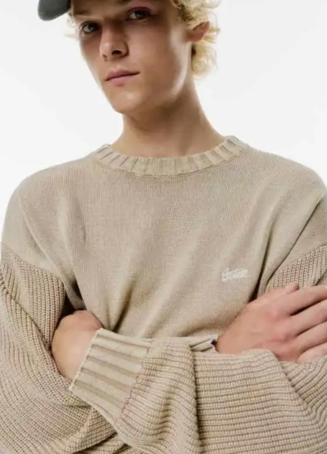Pull&Bear Acid-wash stwd sweater in sand