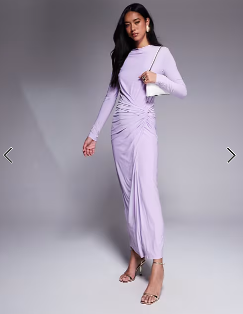 Daska twist front dress in lilac