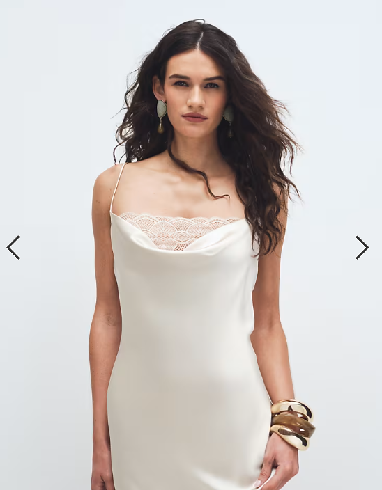 Vila lace insert cowl neck satin cami maxi dress in cream