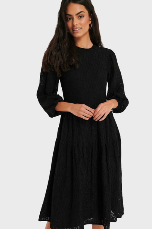 Lace Puff Sleeve Dress