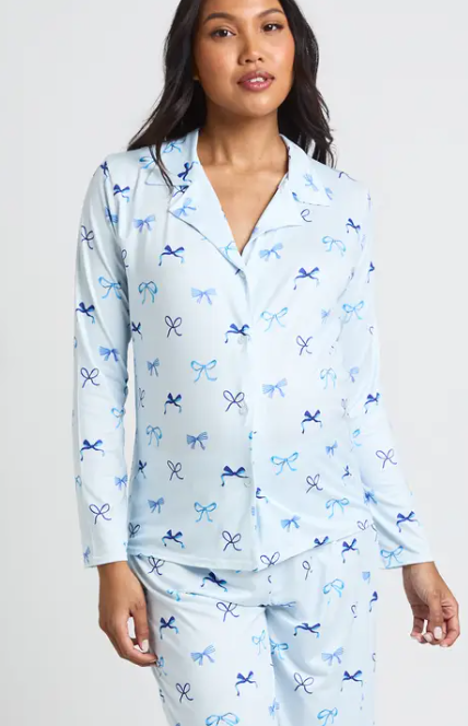 boohoo Maternity Bow Print Long Sleeve Shirt