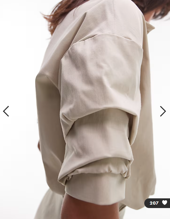 ASOS DESIGN drape shirt mini dress in oat