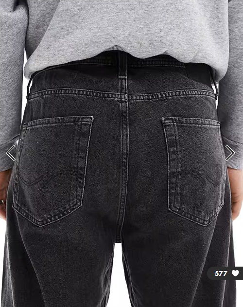 Jack & Jones Alex baggy jeans in washed black