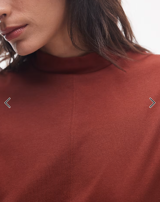 ARKET pure cotton high neck cap sleeve mini dress in rust