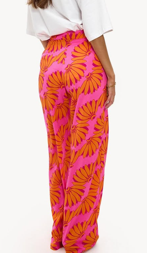 Loavies - Chose to blossom - orange Orange trousers with tropical print