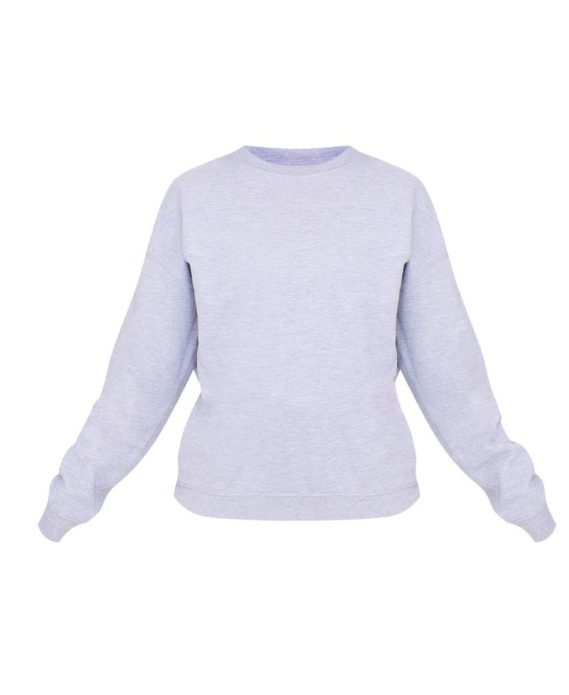 Plt - Plus Grey Plain Oversized Sweatshirt