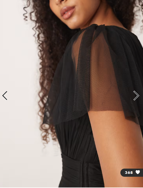 Lace & Beads Bridesmaid Madison maxi dress in black