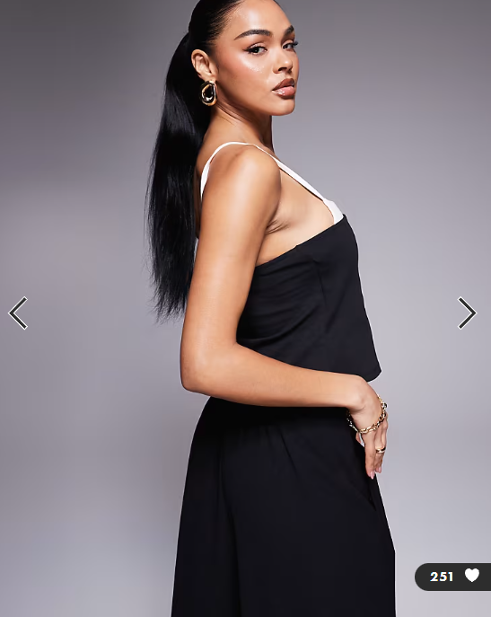ASOS DESIGN ponte mix fabric top in black and white