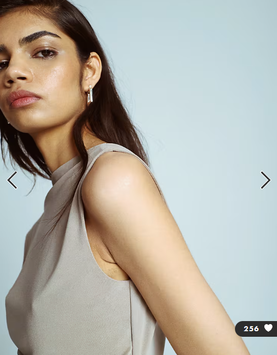 Topshop cupro cowl back tank top in taupe