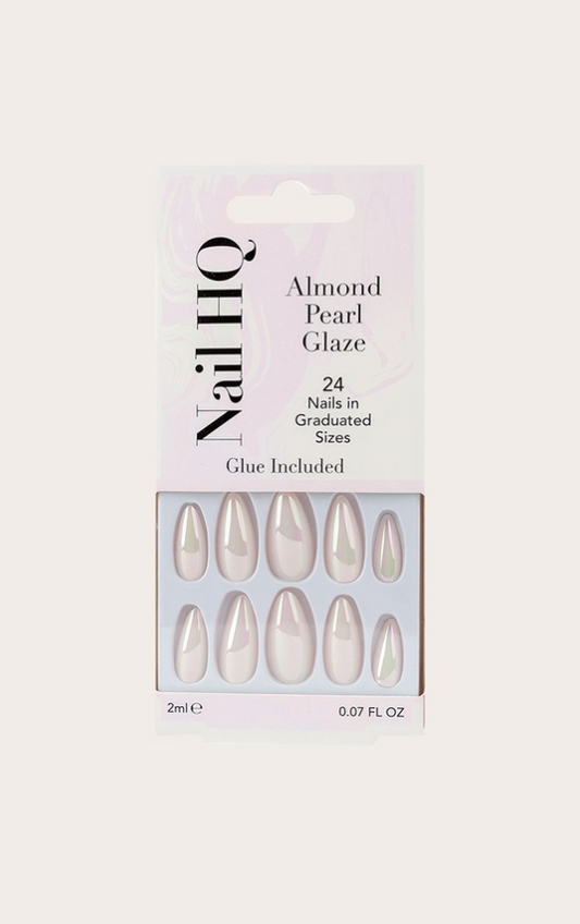 Nail Hq Almond Pearl Glaze Nails
