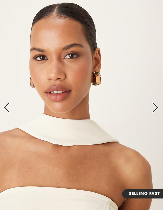 ASOS DESIGN tailored bandeau top with scarf detail co-ord in buttermilk
