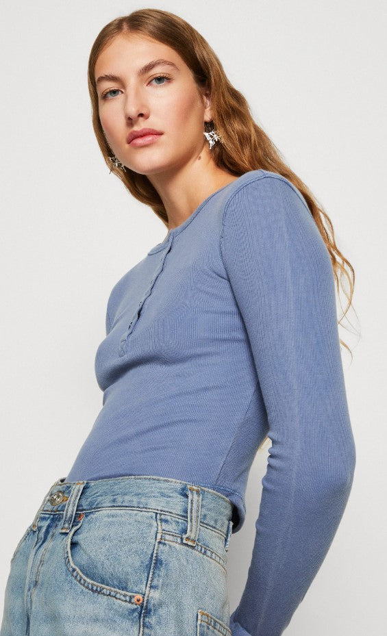 BDG Urban Outfitters ACID BUTTON UP - Long sleeved top - blue