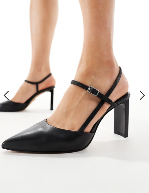 ALDO Darabriver sling back court shoe in leather black