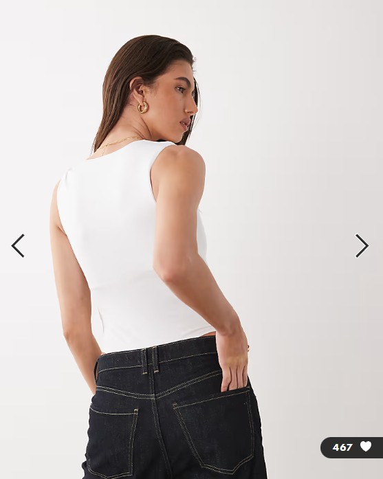 New Look square neck bodysuit in white