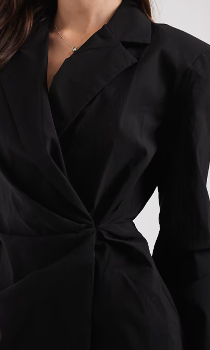 ASOS DESIGN cinched blazer mini dress in black