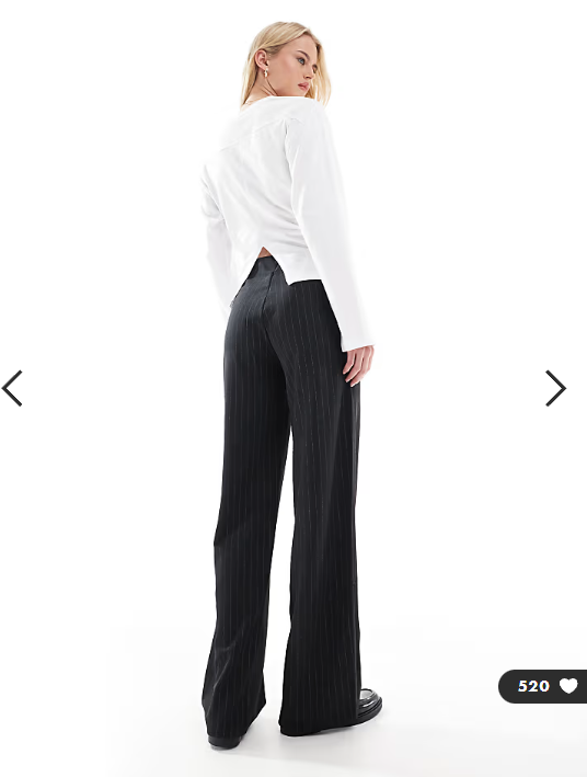 Vero Moda Tall wide leg trousers in charcoal pinstripe