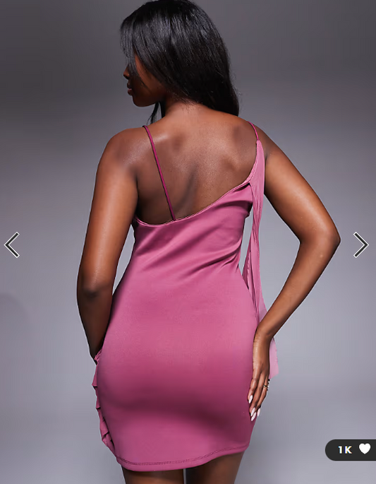 ASOS DESIGN cami mini dress with mesh drape in mulberry scuba-style fabric