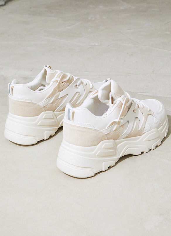 Stone Chunky Panelled Sneakers