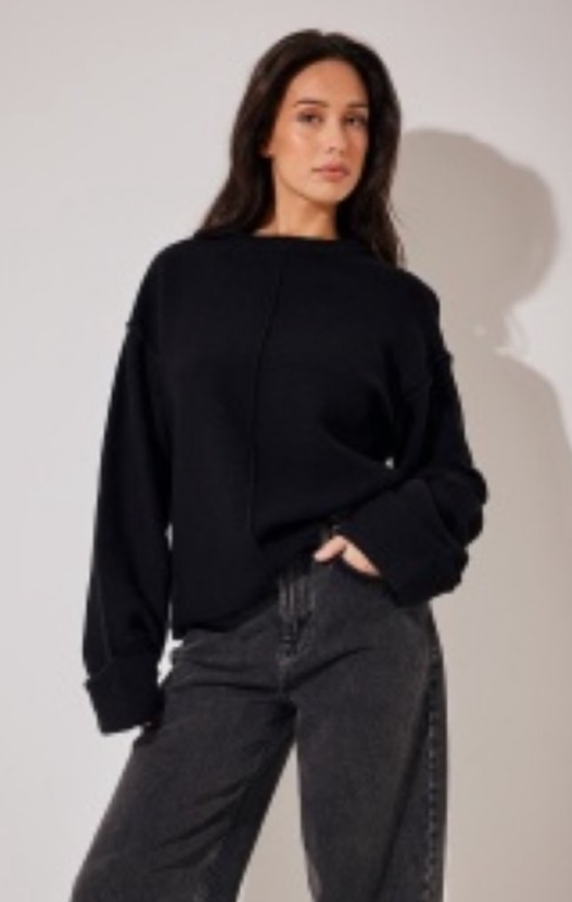 NA-KD Folded Sleeve Knitted Sweater