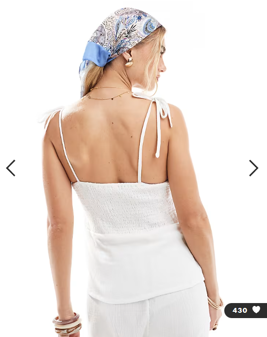 Esmee Exclusive tie strap beach crop top with tie front and lace cut out detail in white