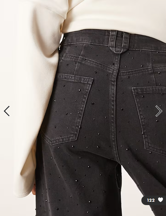 ARRANGE Eden barrel leg high waist hotfix jean in black