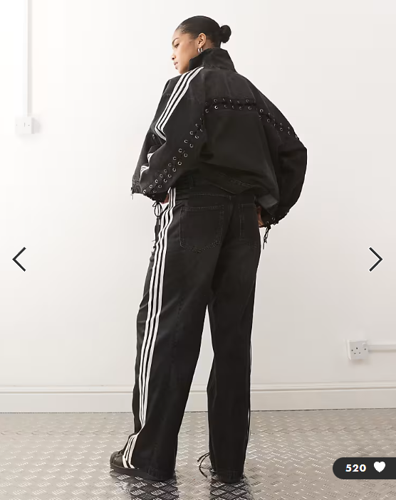 adidas Originals Firebird denim jeans in black