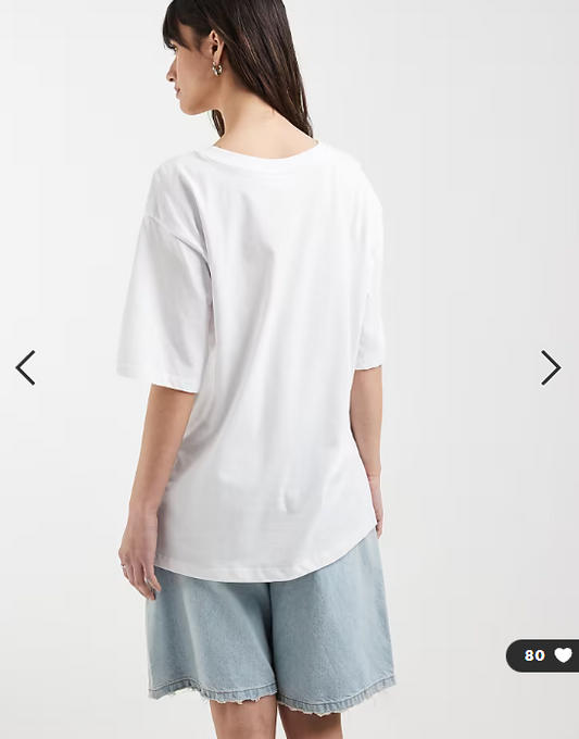 ONLY oversize t-shirt with lobster print in white