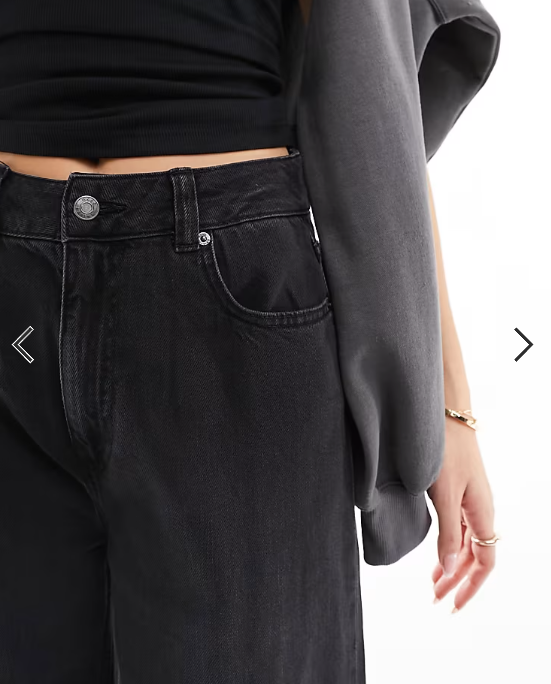 ASOS DESIGN wide leg jean in black - BLACK
