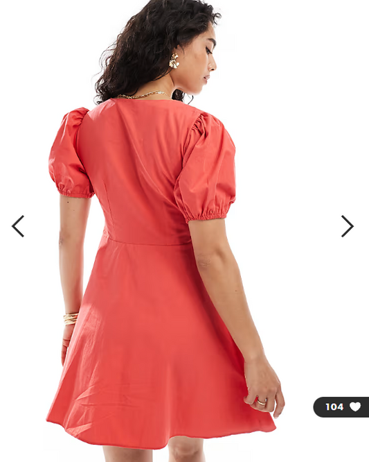 New Look double bow mini dress in red