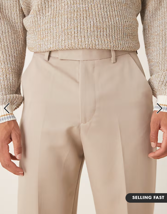 ASOS DESIGN smart wide leg trousers in stone