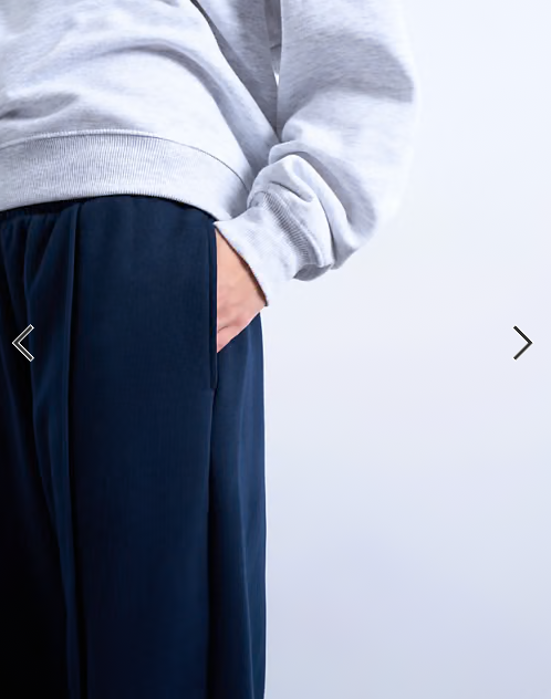 Topshop pintuck cuffed jogger in dark navy