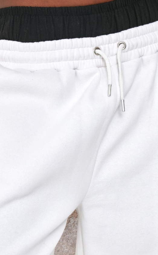 Tall White Double Waistband Wide Leg Jogger