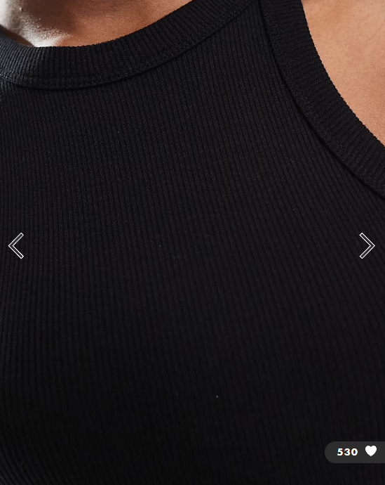 Monki ribbed racer vest in black