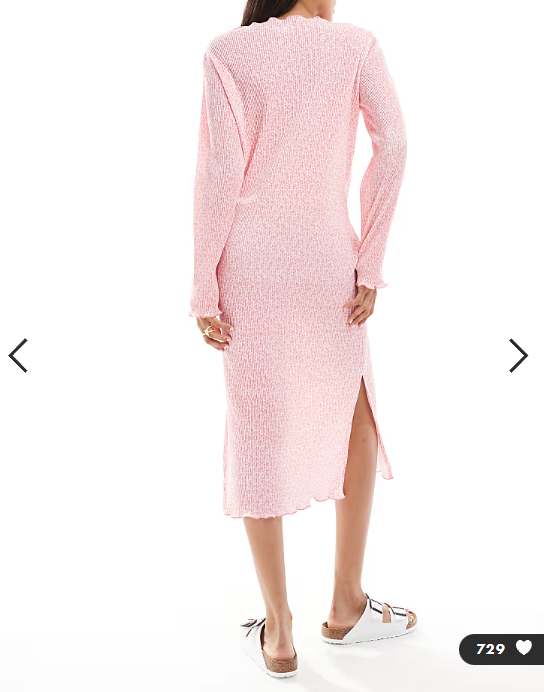 Mamalicious Maternity plisse midi dress in pink ditsy floral