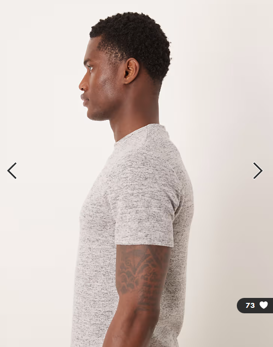 ASOS DESIGN heavyweight slim t-shirt in grey marl brushed texture .