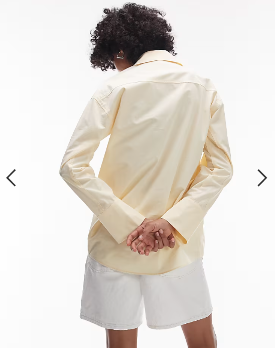 Topshop oversized shirt in buttermilk
