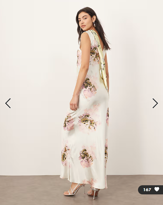 ARRANGE asymmetric paneled maxi dress in mixed floral print