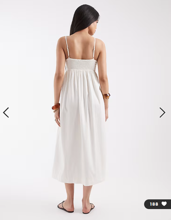 JJXX linen blend maxi dress in white