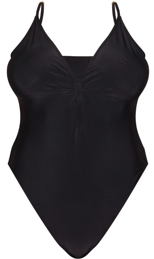 Plt - Plus Black Knot Front Cut Out Swimsuit