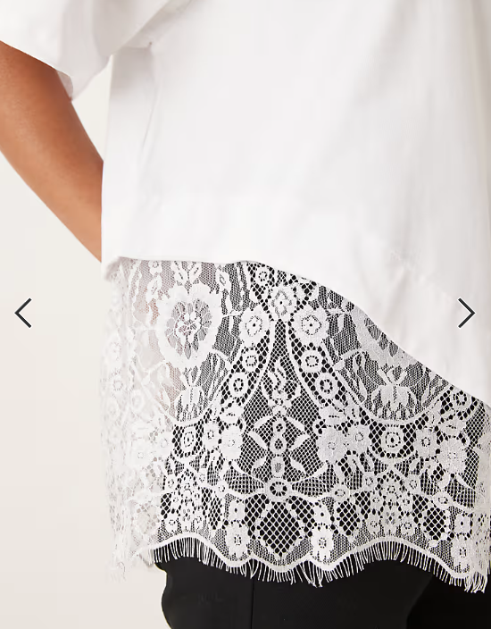 ASOS DESIGN short sleeve t-shirt with lace hem in white