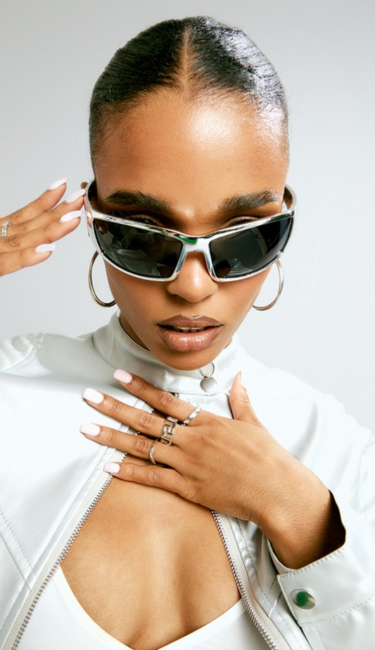 AIRE Scorpian Silver Visor Sunglasses