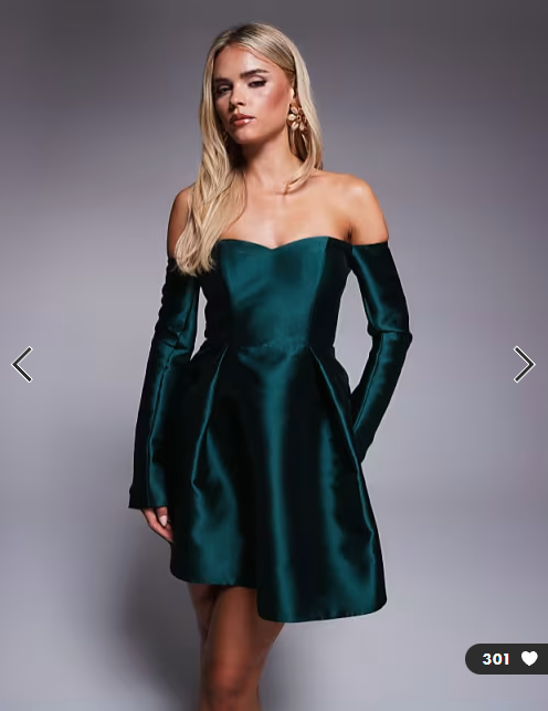 Forever New Petite structured mini dress in green moss