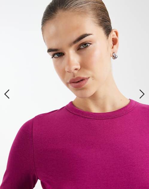 COLLUSION long sleeve baby tee in plum