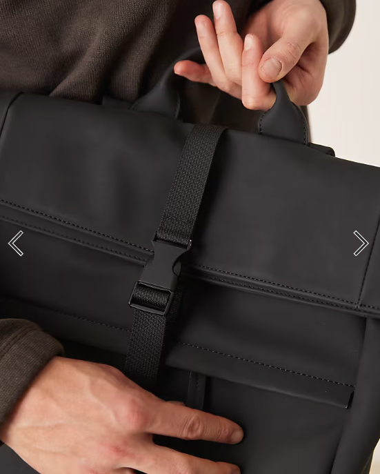 Mango roll top backpack in black