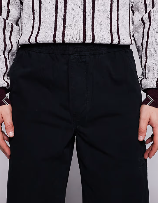 River Island loose fit pull on trousers in black