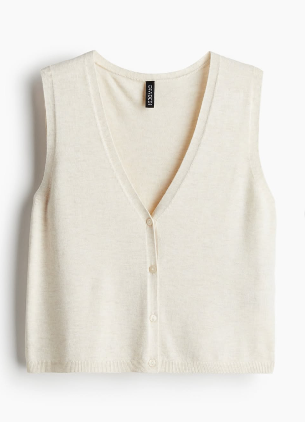 H&M BUTTON-FRONT SWEATER VEST