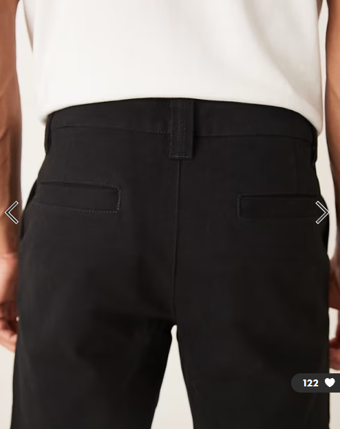 ASOS DESIGN slim trousers in black moleskin