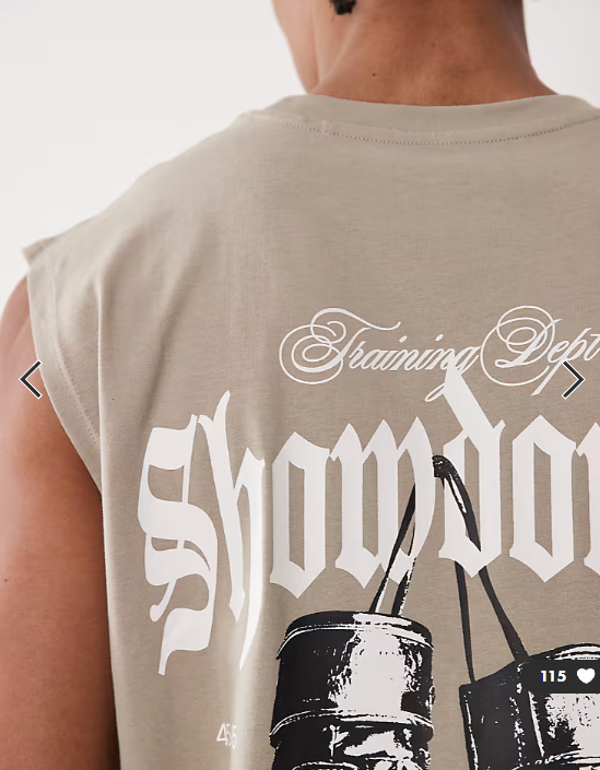 4505 cotton oversized pump training tank with boxing graphic and quick dry finish in greige.