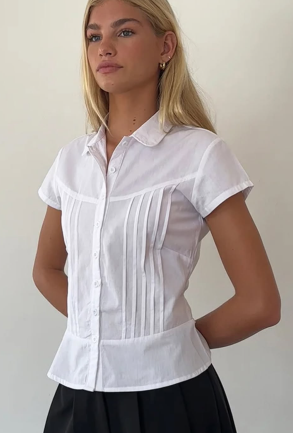 Motel - Wilmot Blouse In White Poplin